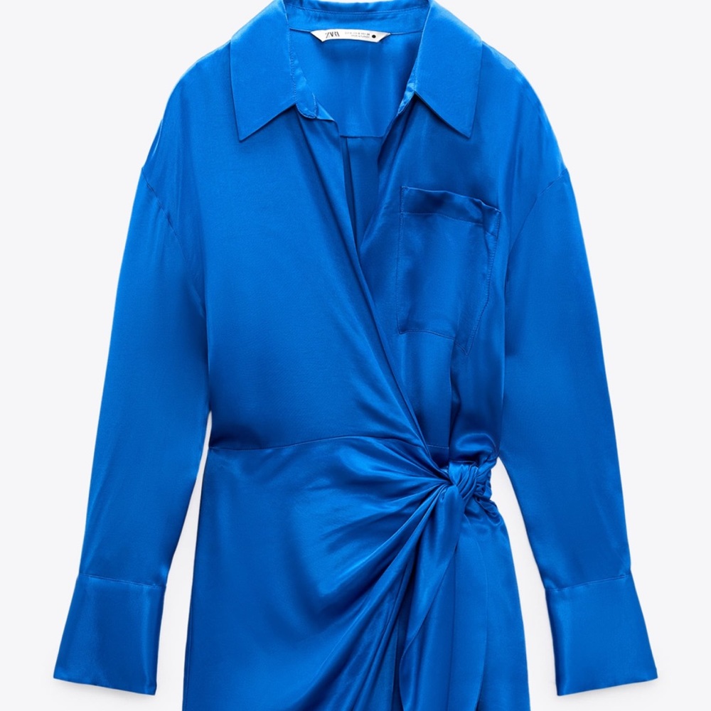 Blue Satin Dress